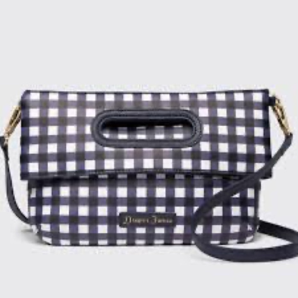 Draper James Navy Gingham Checkered Handbag